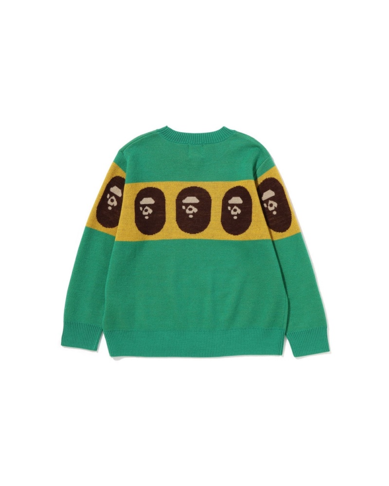 Hauts Bape Ape Head Vert Clair Enfant | HEL-51757885